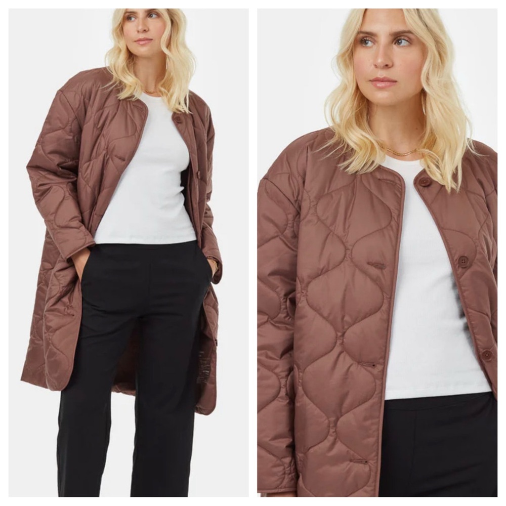 Tentree Quilted Cloud Shell Jacket in Mesa Red